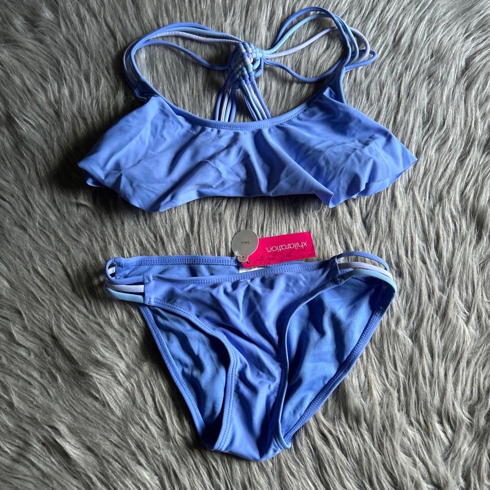 Xhilaration Bikini Womens Size XS Blue Purple Swimsuit Swimwear Two Piece
